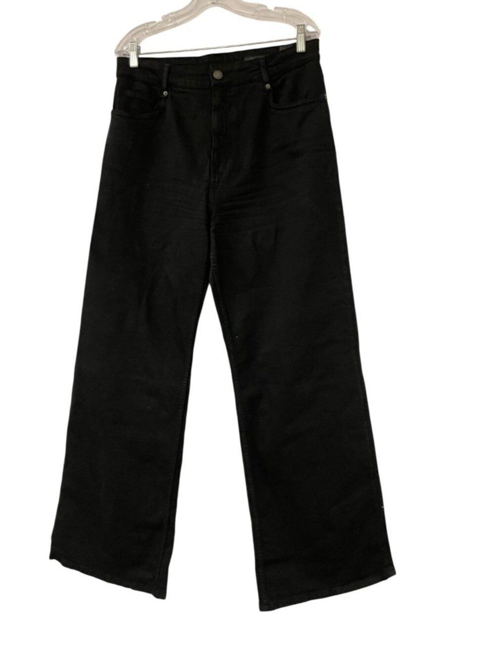 Zara Women Jeans EU 42 US 10 Black Straight High Waist Cotton Blend 8246/244 NWT